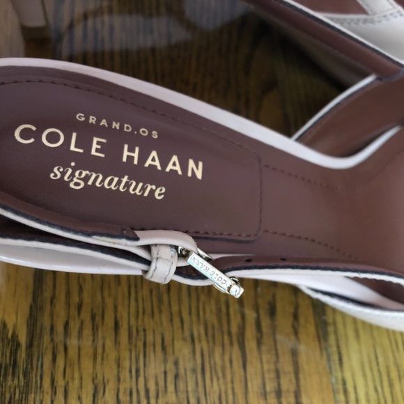 Cole Haan Leather Slingbacks Nude Heels sz 7.5B - Picture 8 of 14